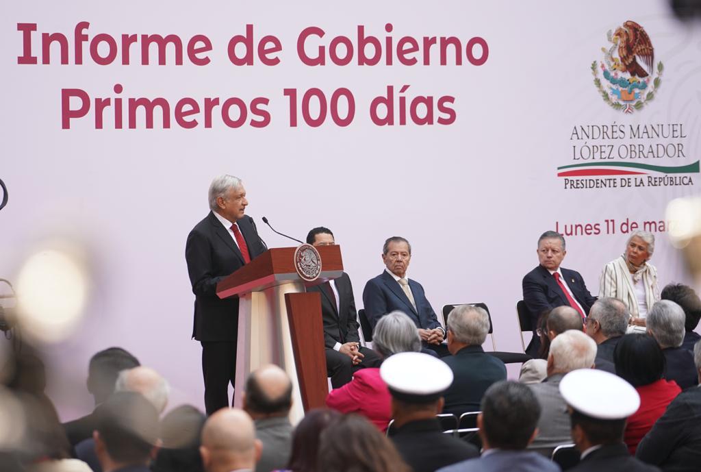 Mensaje del presidente Andrés Manuel López Obrador con motivo de los primeros 100 días de gobierno 