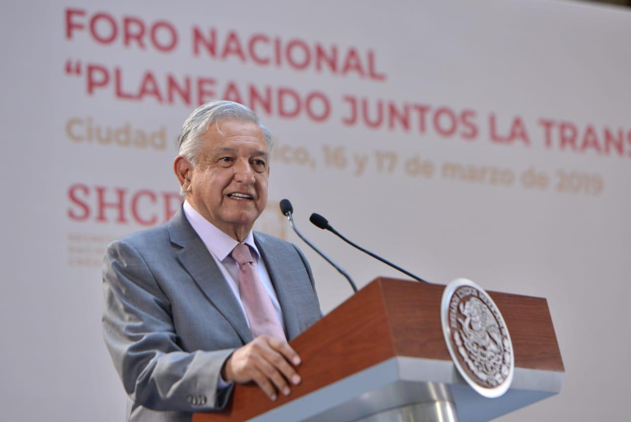 Presidente Andrés Manuel López Obrador durante la Clausura del Foro Nacional ‘Planeando Juntos la Transformación de México’
