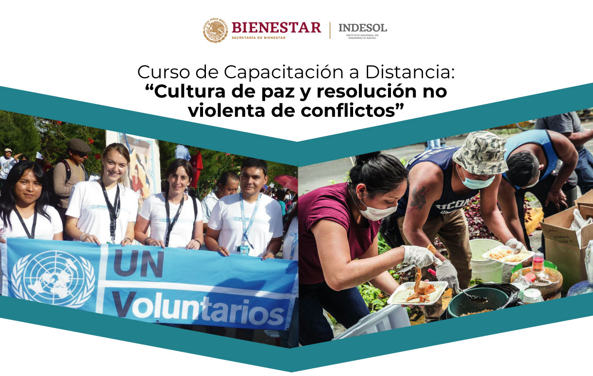 Banner invitación al curso de capacitación a distancia "Cultura de paz y resolución no violenta de conflictos"