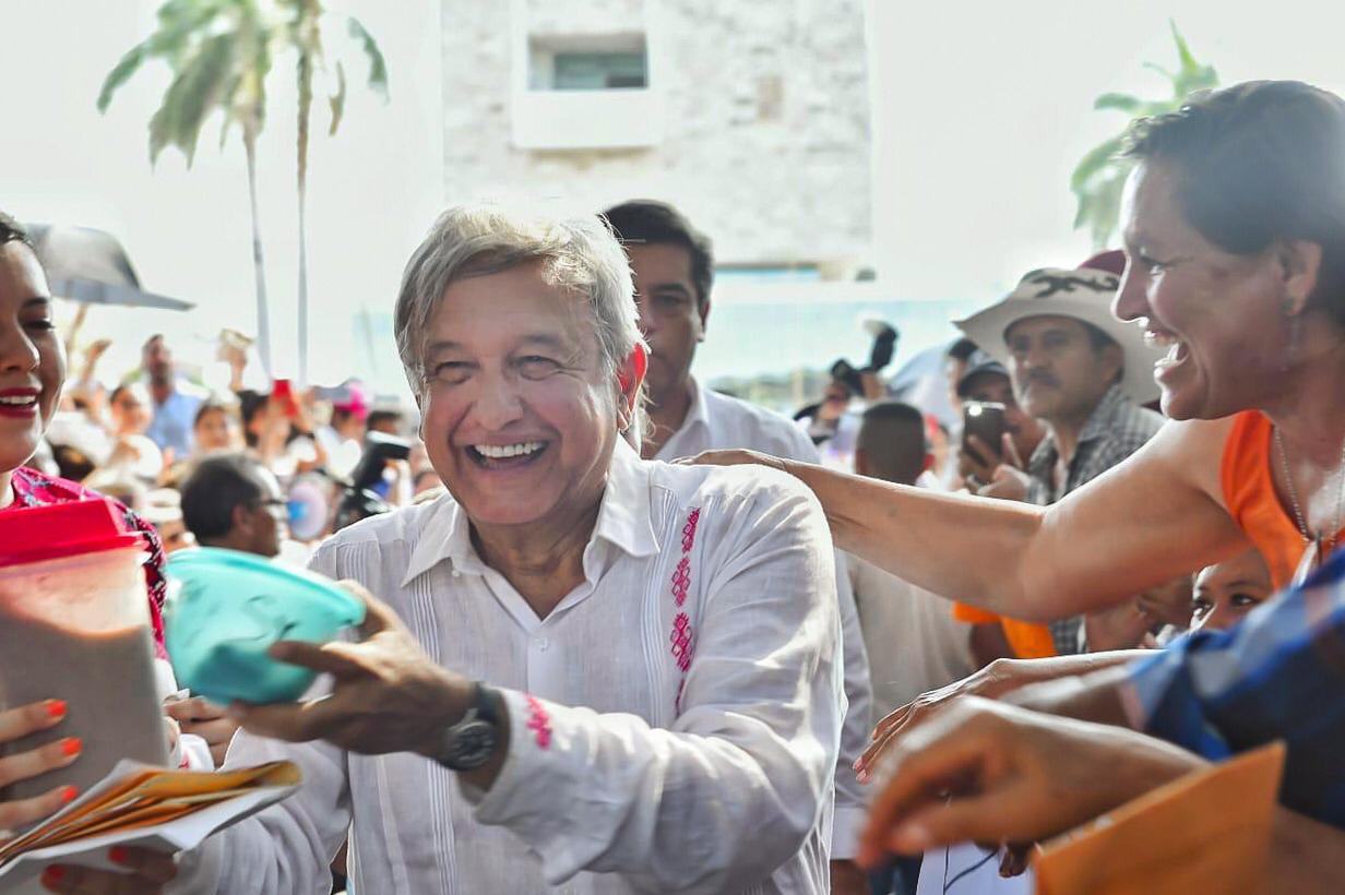 El presidente de México, Andrés Manuel López Obrador, en Campeche, Campeche.