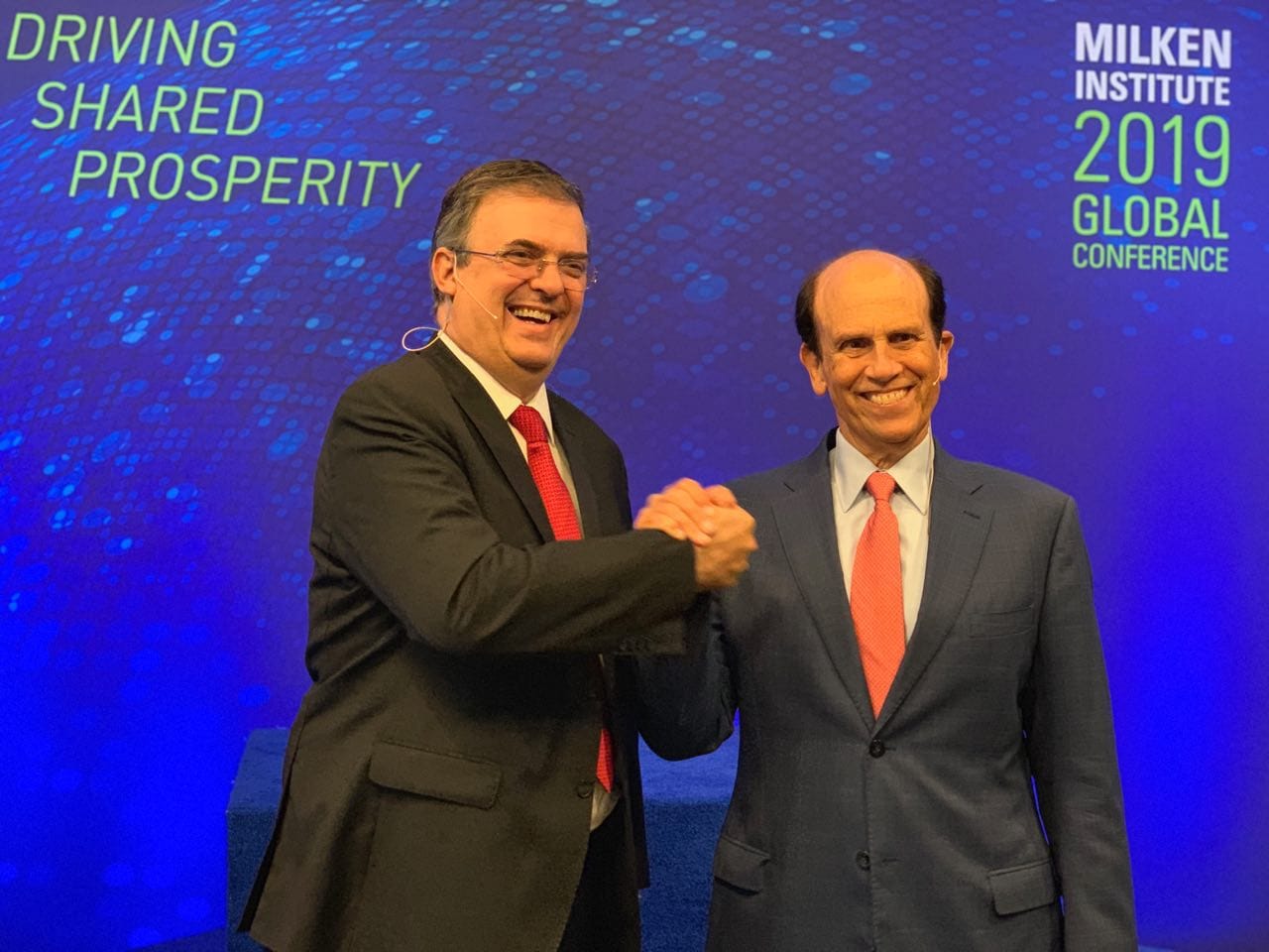 El secretario de Relaciones Exteriores Marcelo Ebrard participó en la Conferencia Global 2019 del Instituto Milken