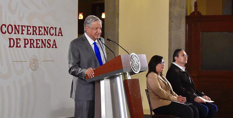 El Presidente de México, Andrés Manuel López Obrador, durante su conferencia de prensa.