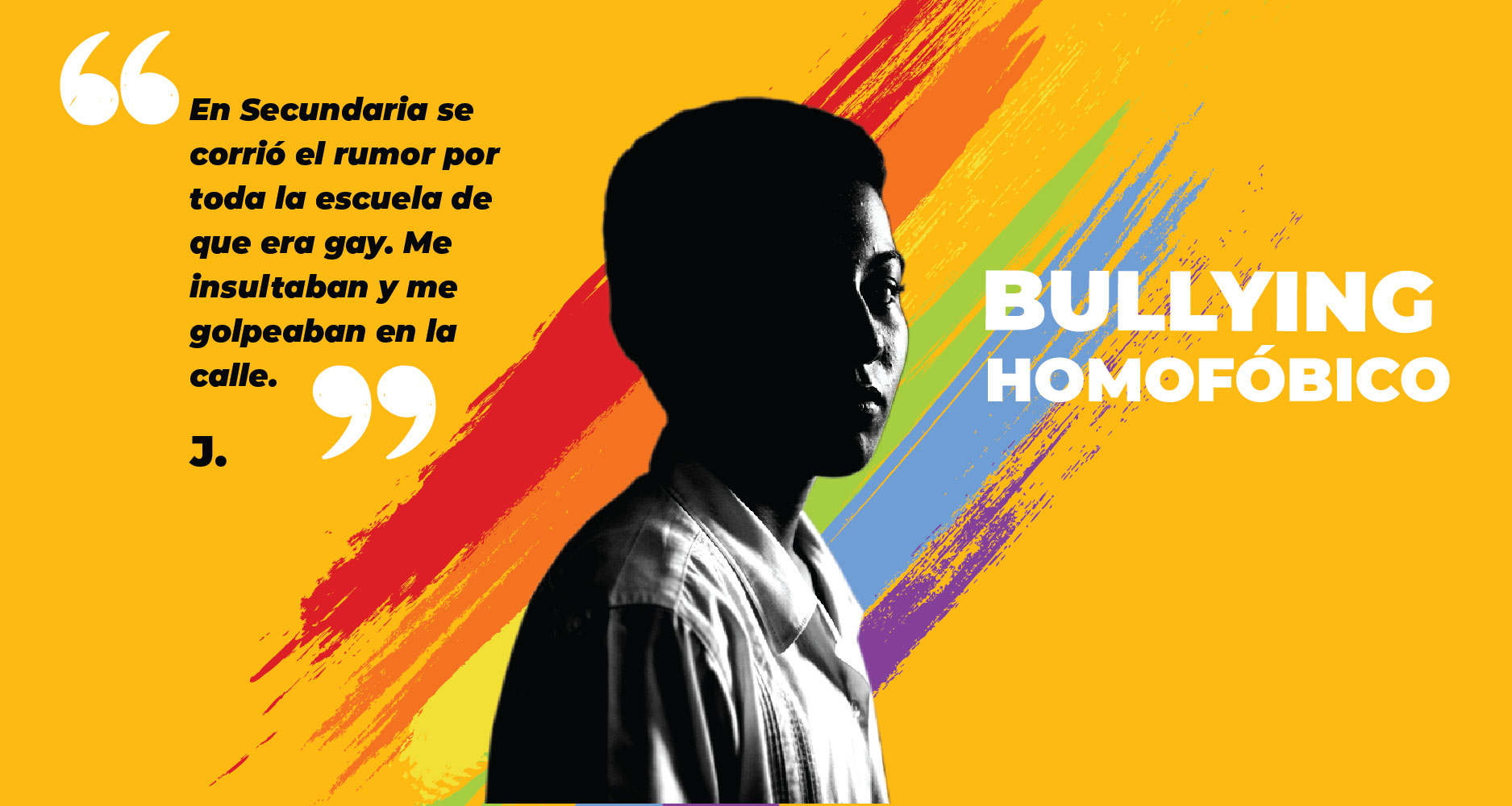 Imagen de un adolescente con testimonio de ser blanco de homofobia en su escuela.