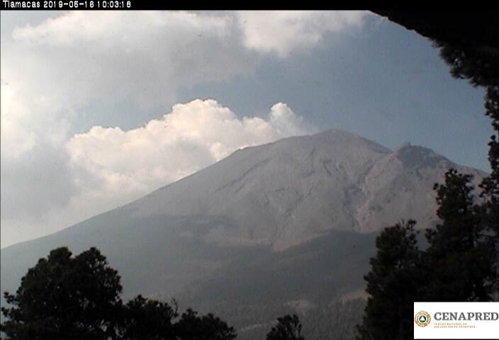 En las últimas 24 horas, por medio de los sistemas de monitoreo del volcán Popocatépetl, se identificaron 72 exhalaciones acompañadas de vapor de agua y gas. Además se registraron dos explosiones el día de hoy a las 8:17 y 08:31 h.