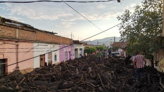 Desbordamiento de río y flujo de escombros, San Gabriel, Jalisco, 2019. Foto: Sergio Cuevas