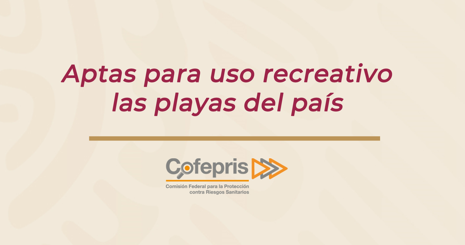 Aa+
Aa-
Aptas para uso recreativo las playas del país: COFEPRIS