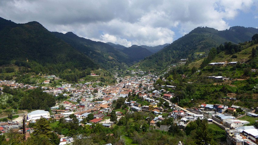 Vista panorámica de Angagueo, Michoacán