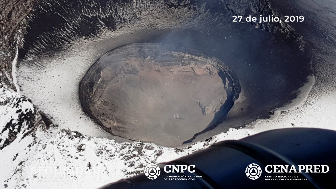 El día 27 de julio, con el apoyo de la Guardia Nacional, se realizó un sobrevuelo de reconocimiento al cráter del volcán Popocatépetl. Se pudo corroborar que el domo número 83 del volcán Popocatépetl fue destruido. 