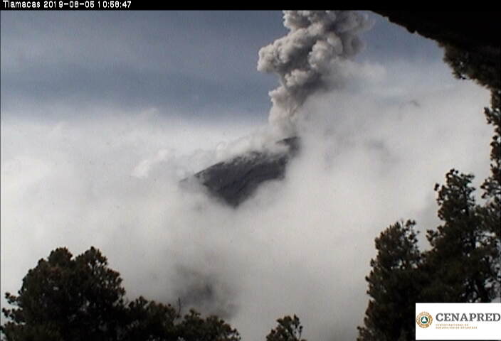En las últimas 24 horas por medio de los sistemas de monitoreo del volcán Popocatépetl se identificaron 187 exhalaciones, acompañadas de vapor de agua, gas y bajas cantidades de ceniza.