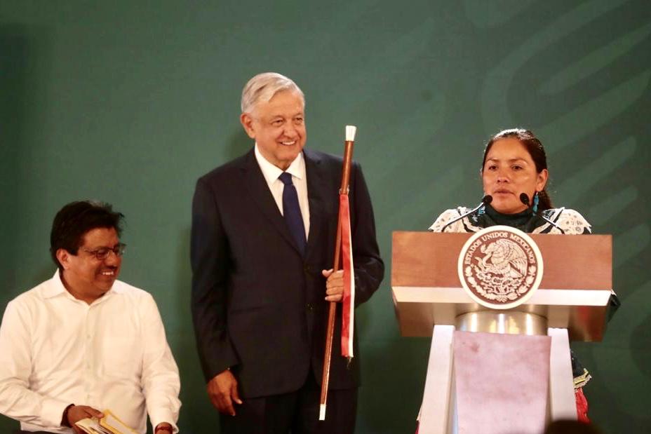 El presidente de México, Andrés Manuel López Obrador, durante la conferencia de prensa de hoy desde Durango, Durango.