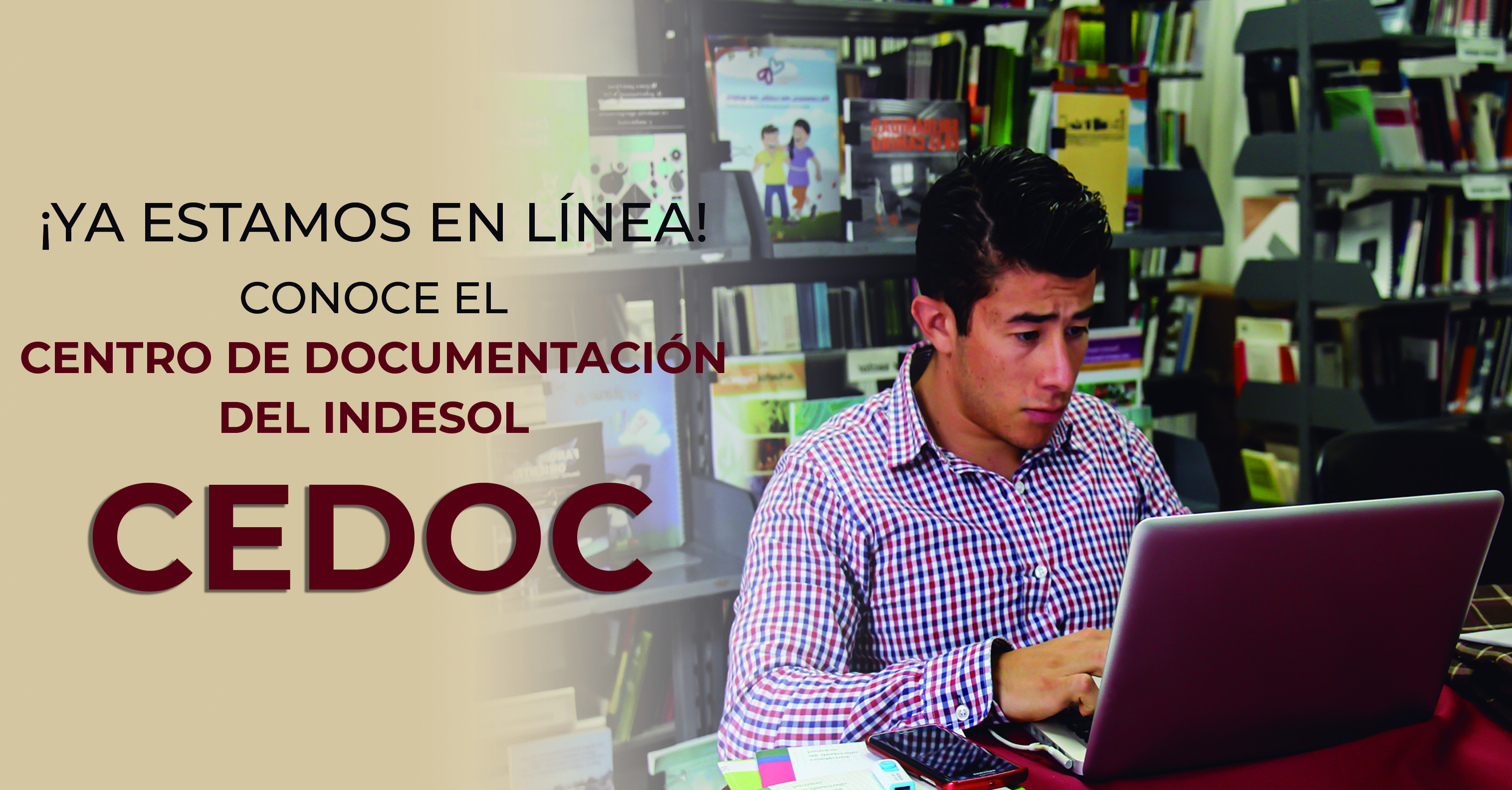 Banner Catálogo en línea del Centro de Documentación (CEDOC) del Indesol