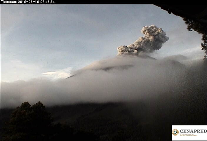 En las últimas 24 horas por medio de los sistemas de monitoreo del volcán Popocatépetl se identificaron 194 exhalaciones, 428 minutos de tremor, 3 explosiones menores y tres sismos volcanotectónicos.