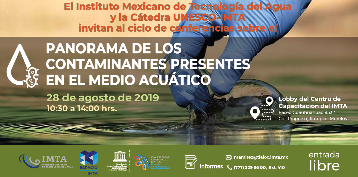 Invitación al ciclo de conferencias sobre el panorama de los contaminantes presentes en el medio acuático
