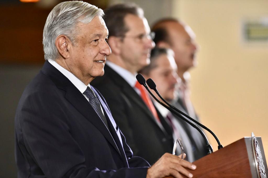 El presidente de México, Andrés Manuel López Obrador, durante la conferencia de prensa matutina de hoy desde Palacio Nacional.