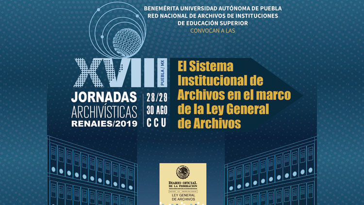 Imagen promocional con el texto XVIII Jornadas Archivísticas de la Red Nacional de Archivos de las Instituciones de Educación Superior