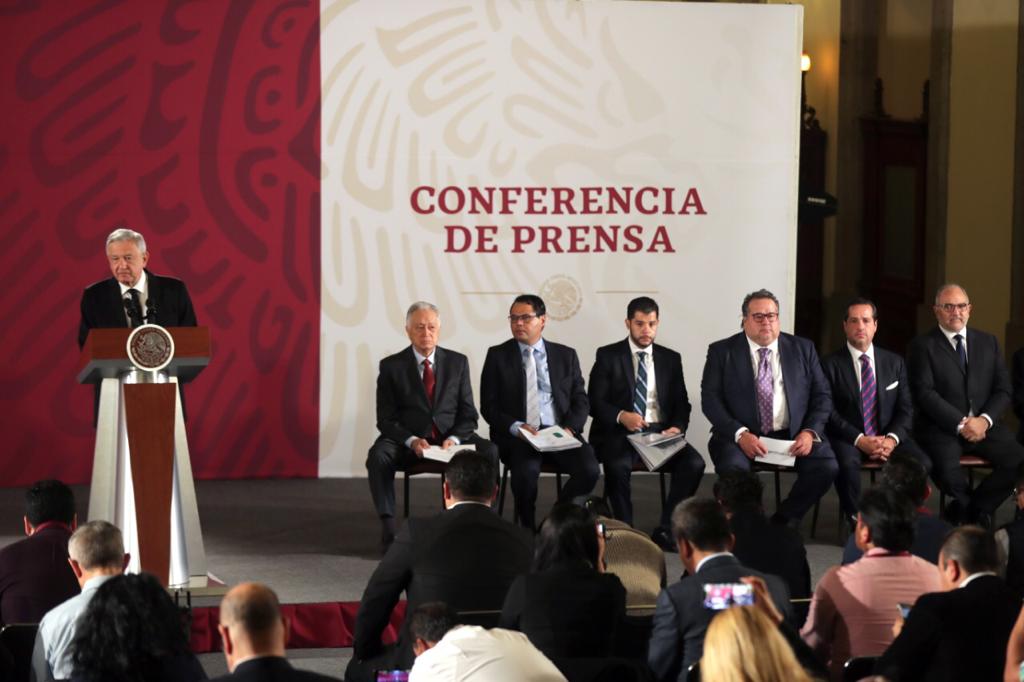 El presidente de México, Andrés Manuel López Obrador durante la conferencia matutina de hoy desde Palacio Nacional.