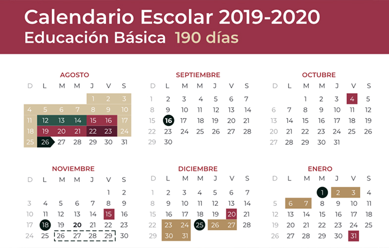 Boletín No.151 De acuerdo al Calendario Escolar 2019-20 la suspensión de actividades escolaresserá exclusivamente el lunes 16 de septiembre