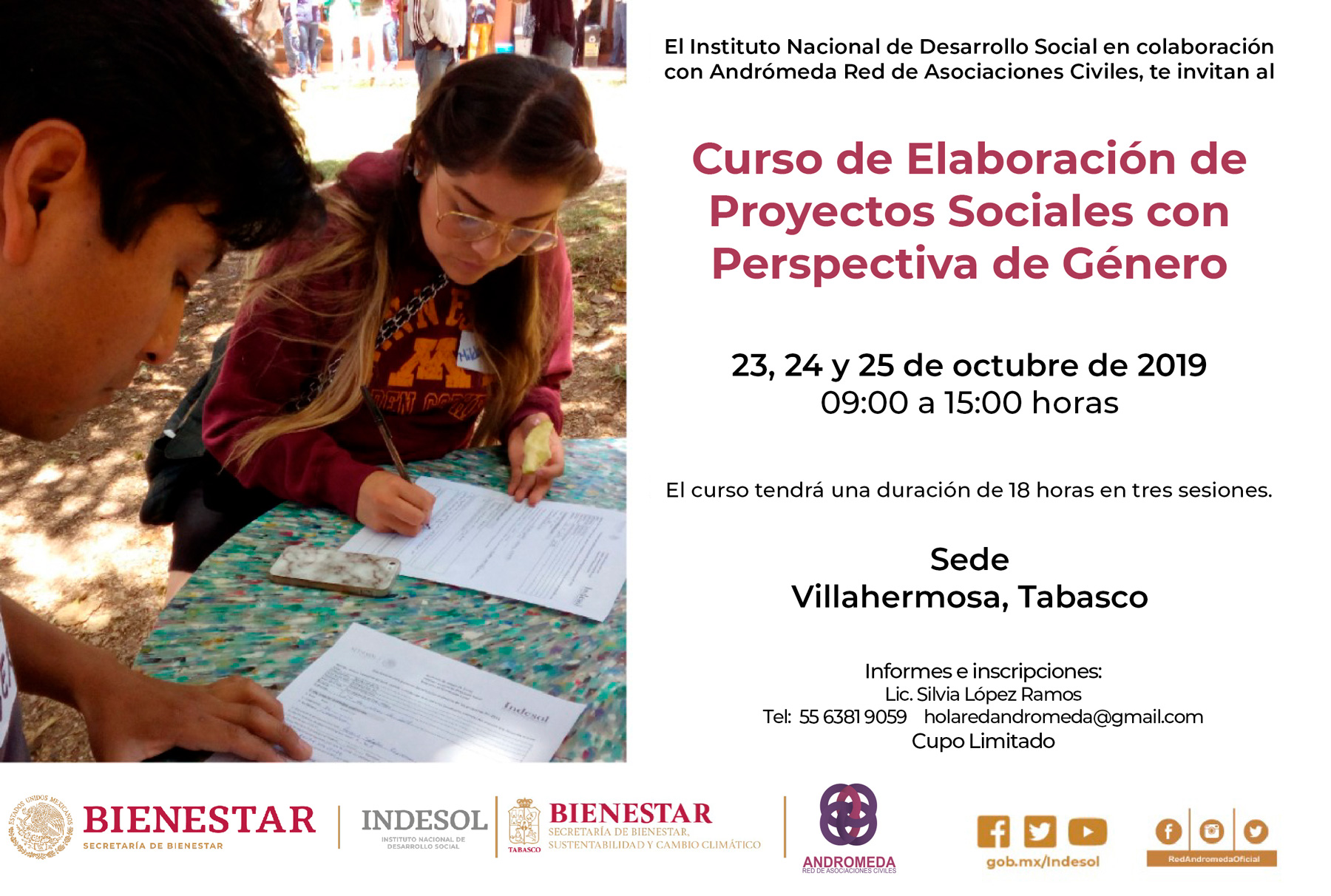 Banner Curso de Elaboración de Proyectos Sociales con Perspectiva de Género