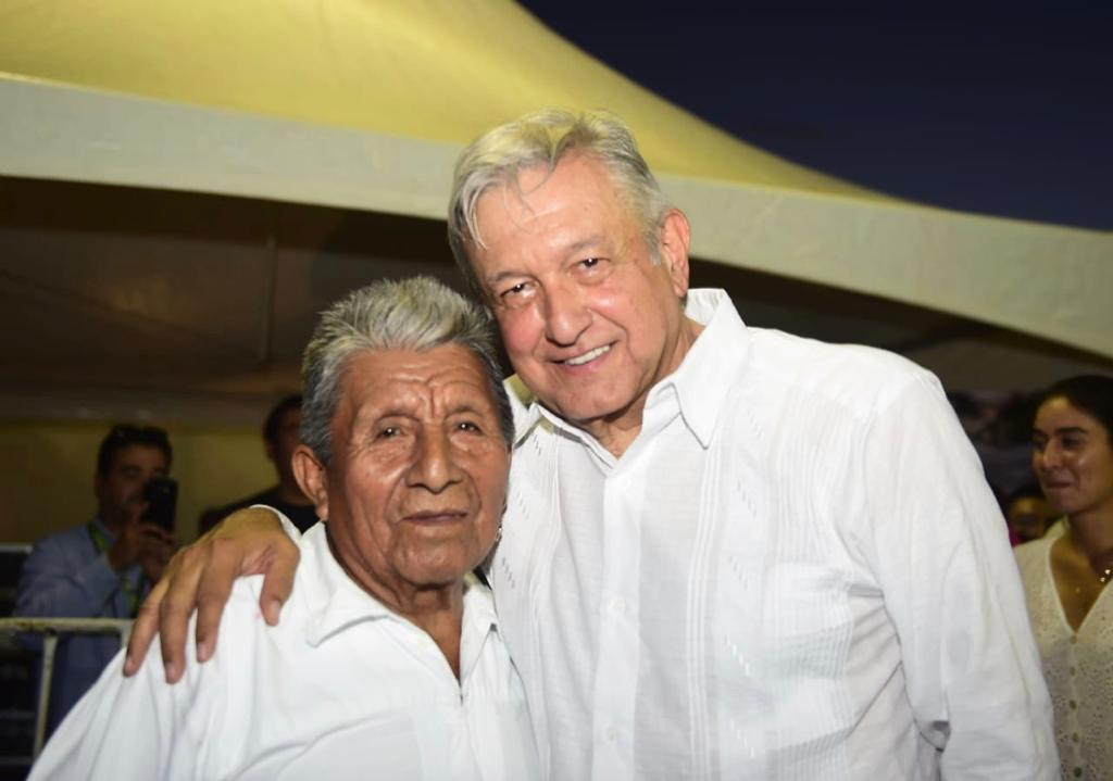 El presidente de México, Andrés Manuel López Obrador, durante el diálogo con el Pueblo Maya Peninsular y Población Indígena Migrante, desde Felipe Carrillo Puerto, Quintana Roo.