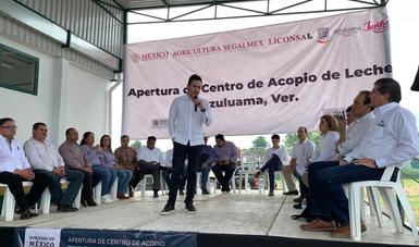 Abre Liconsa nuevo Centro de Acopio de leche en Ozuluama, Veracruz