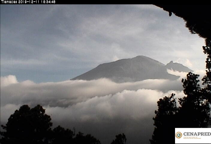 Por medio de los sistemas de monitoreo del volcán Popocatépetl se identificaron 96 exhalaciones  y un sismo volcanotectónico 