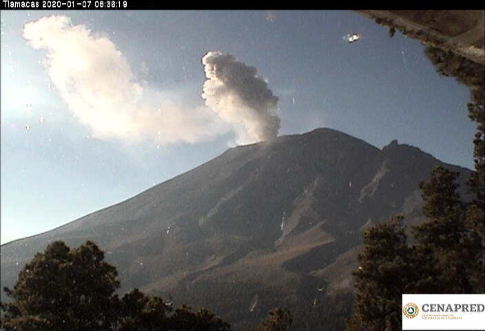 Por medio de los sistemas de monitoreo del volcán Popocatépetl se identificaron 141 exhalaciones, 289 minutos de tremor y un sismo volcanotectónico. 