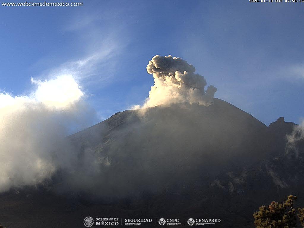 Por medio de los sistemas de monitoreo del volcán Popocatépetl se identificaron 179 exhalaciones y 222 minutos de tremor.