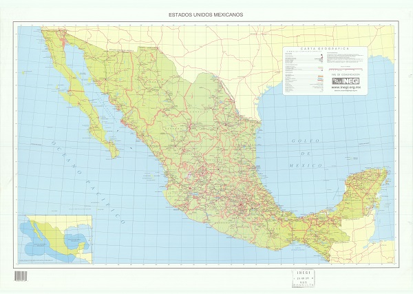 Para conmemorar un año más de la creación del INEGI, la Mapoteca presenta la carta geográfica “Vías de comunicación de la República Mexicana”, de 1995.