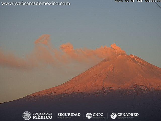 Por medio de los sistemas de monitoreo del volcán Popocatépetl se identificaron 156 exhalaciones de baja intensidad y 244 minutos de tremor de baja amplitud