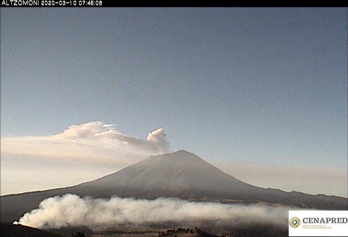En las últimas 24 horas, mediante los sistemas de monitoreo del volcán Popocatépetl se identificaron 269 exhalaciones, 525 minutos de tremor y una explosión moderada.