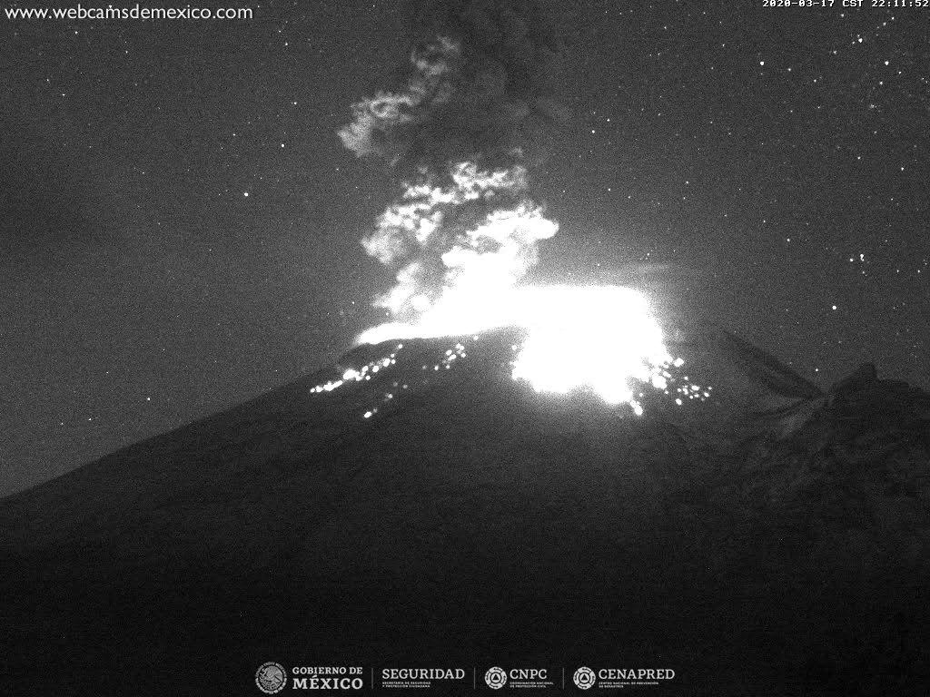 En las últimas 24 horas, mediante el sistema de monitoreo del volcán Popocatépetl se identificaron 182 exhalaciones acompañadas de vapor de agua, gases volcánicos y ligeras cantidades de ceniza.