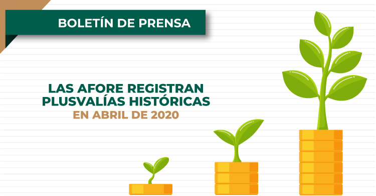 Las AFORES registran plusvalías históricas en abril de 2020.