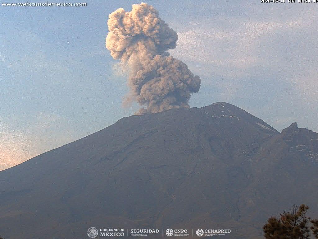 En las últimas 24 horas, mediante el sistema de monitoreo del volcán Popocatépetl se identificaron 366 exhalaciones acompañadas de vapor de agua, gases volcánicos y ligeras cantidades de ceniza.