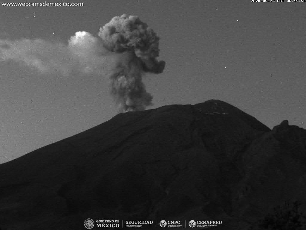 En las últimas 24 horas, mediante el sistema de monitoreo del volcán Popocatépetl se identificaron 168 exhalaciones y 295 minutos de tremor, estos eventos fueron acompañados por la emisión de gases volcánicos y en ocasiones ligeras cantidades de ceniza.