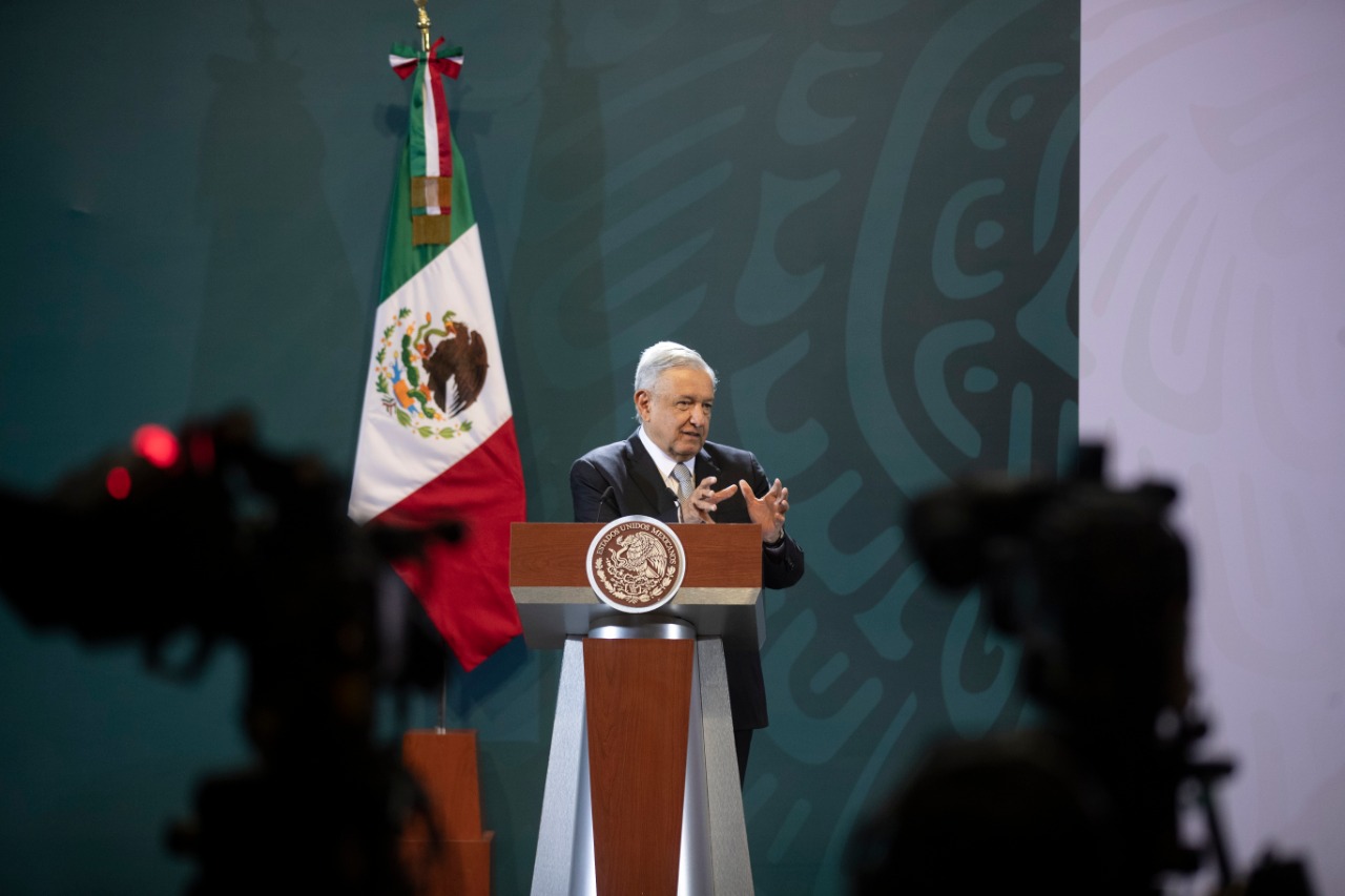 El presidente de México, Andrés Manuel López Obrador, durante la conferencia matutina de hoy desde la Ciudad de México.