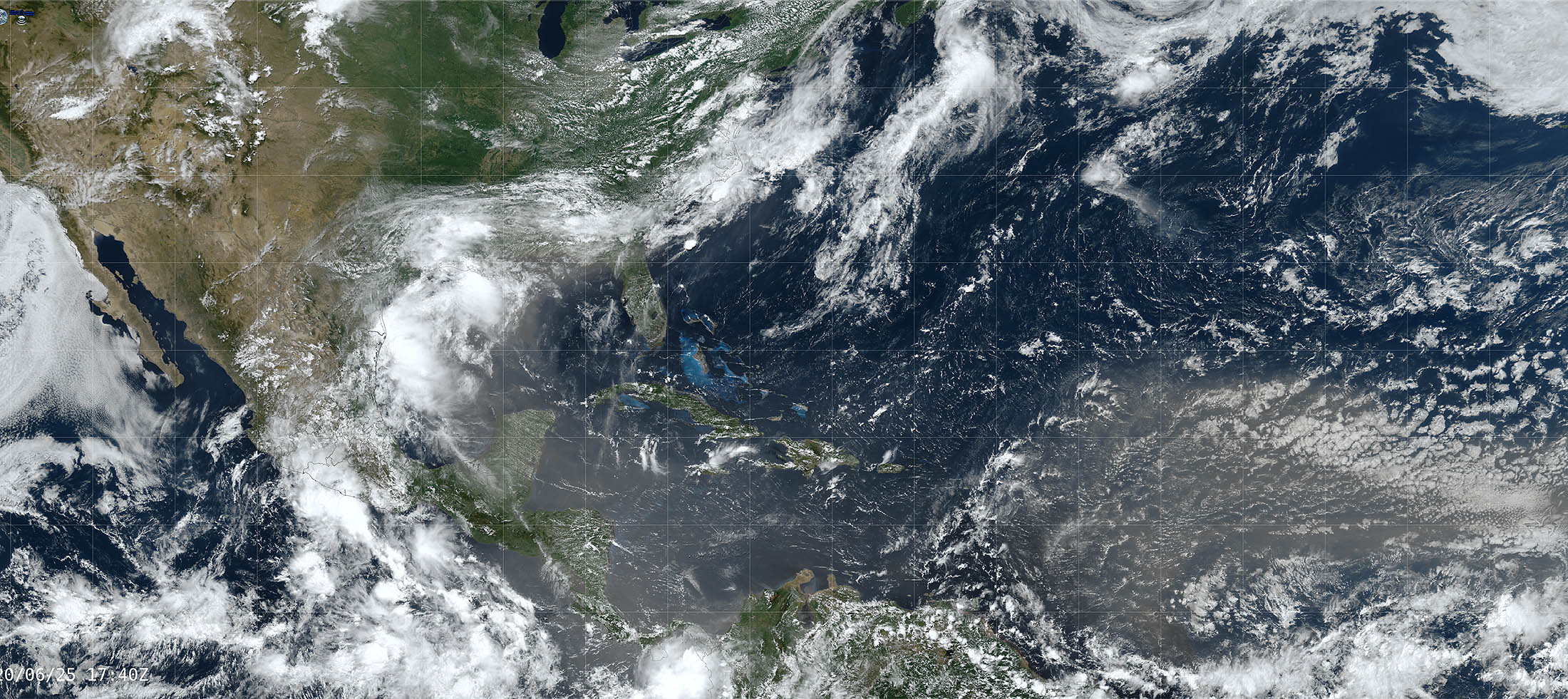 Imagen satelital de la nube de polvo