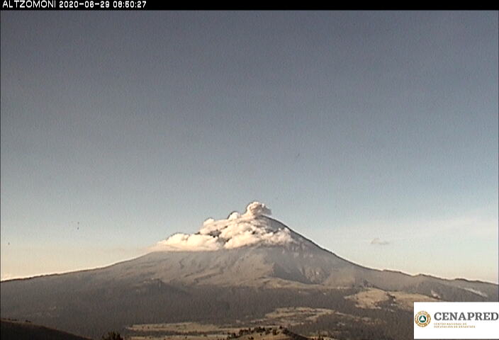 En las últimas 24 horas, mediante el sistema de monitoreo del volcán Popocatépetl se identificaron 37 exhalaciones acompañadas de gases volcánicos y en ocasiones de ligeras cantidades de ceniza