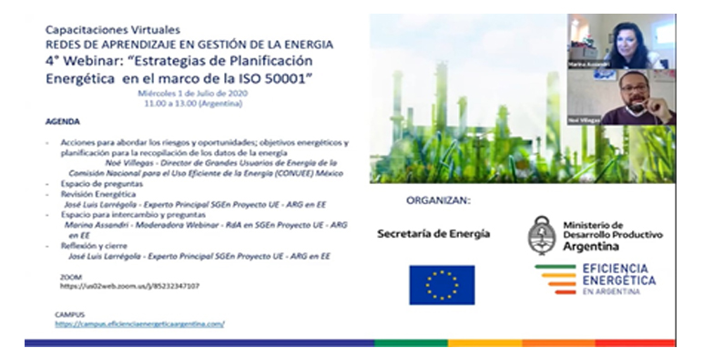 La Conuee participa en el 4.o webinar de capacitación dirigido a las Redes de Aprendizaje en Gestión de la Energía en la Argentina