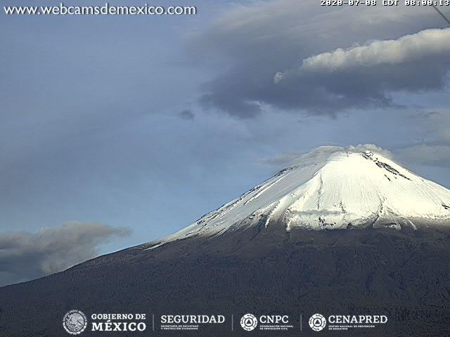 En las últimas 24 horas, mediante el sistema de monitoreo del volcán Popocatépetl se identificaron 40 exhalaciones y 104 minutos de tremor