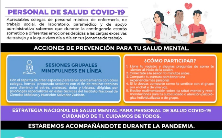 Acciones de prevención para tu Salud Mental para el personal de Salud.