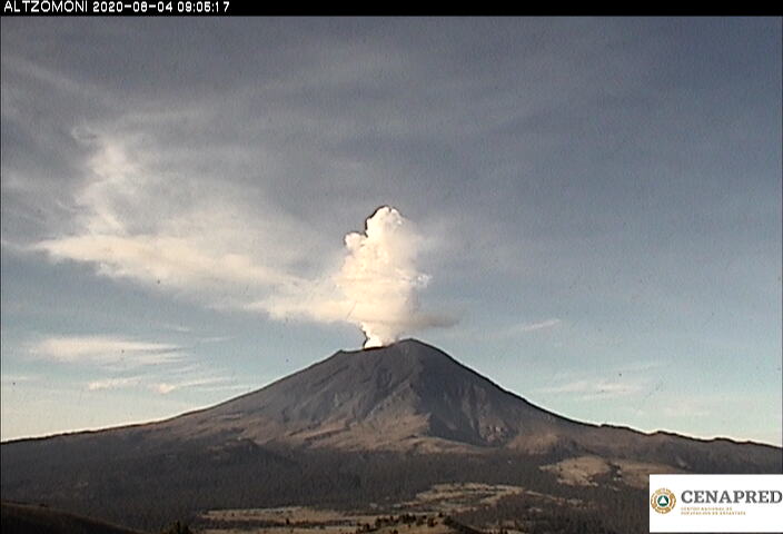 En las últimas 24 horas, mediante los sistemas de monitoreo del volcán Popocatépetl se identificaron 54 exhalaciones acompañadas de vapor de agua, gases volcánicos y ligeras cantidades de ceniza.