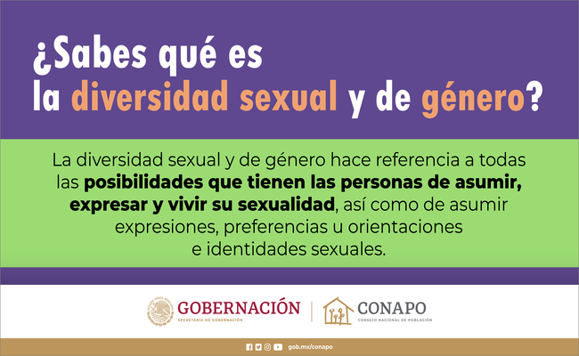 Sabes qué es la diversidad sexual y de género? | Consejo Nacional de  Población | Gobierno 