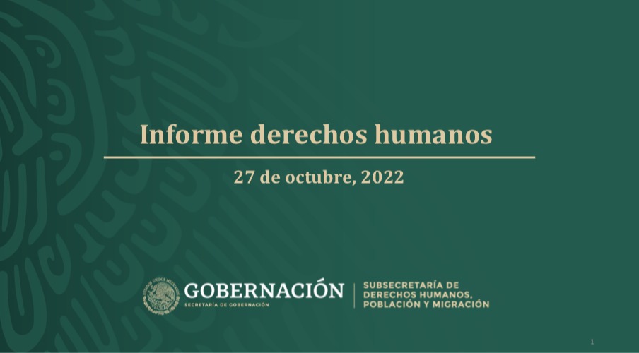 Informe de Derechos Humanos  27 de octubre 2022