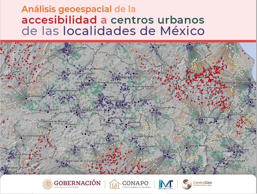 Mapa de México mostrando puntos conectados.