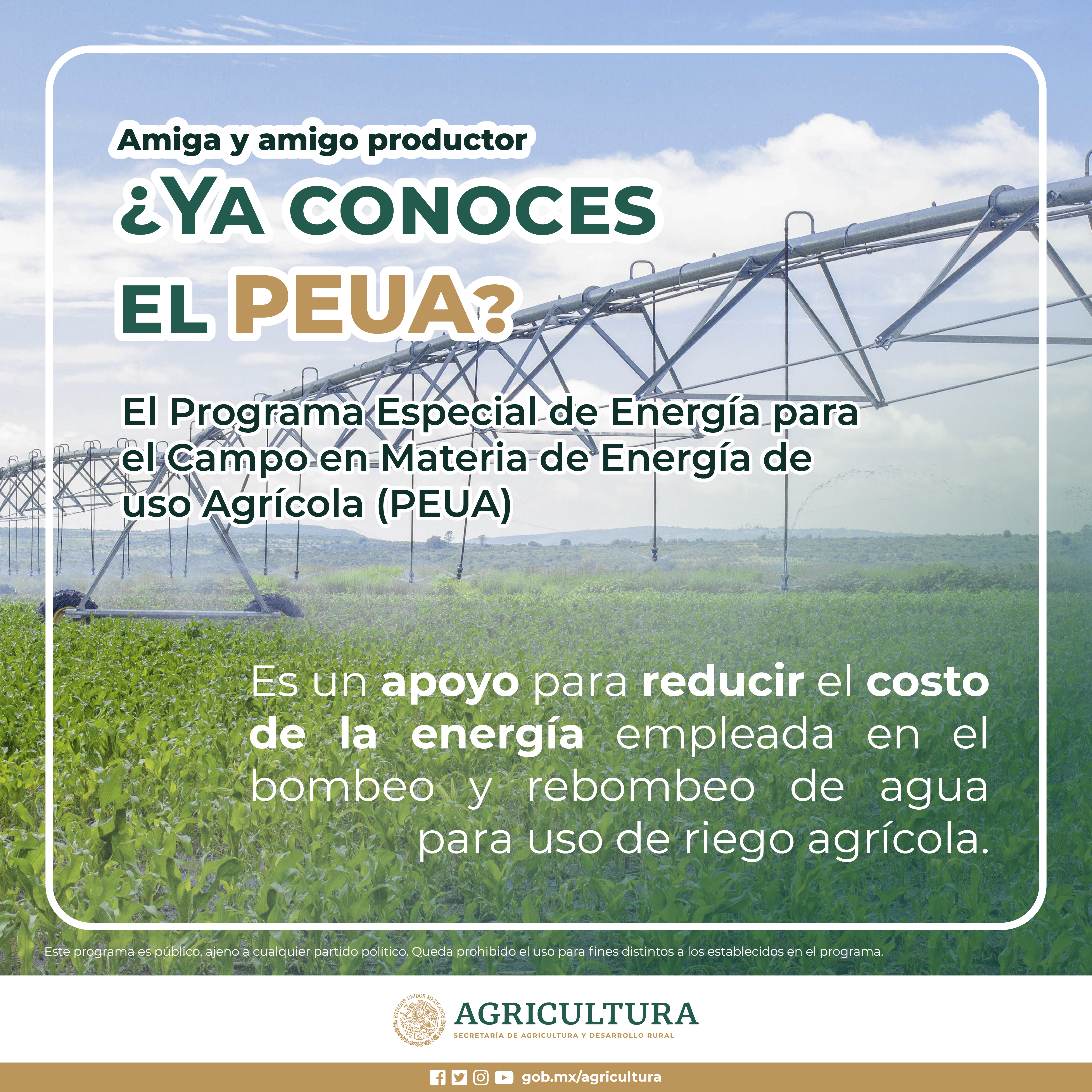 Programa Especial de Energía para el Campo en materia de energía eléctrica de uso agrícola (PEUA)