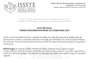 Acta de Fallo Tercer Concurso Nacional de Literatura 2017