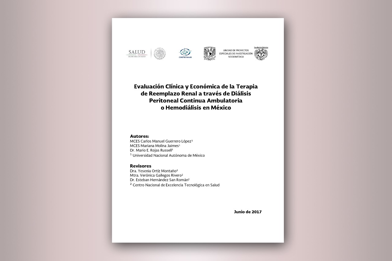 Evaluación clínica y económica de la terapia de reemplazo renal a través de diálisis peritoneal continua ambulatoria o hemodiálisis en México