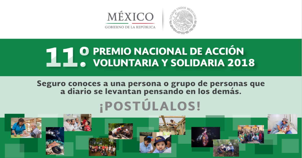 El Premio reconoce la labor de los voluntarios en México.