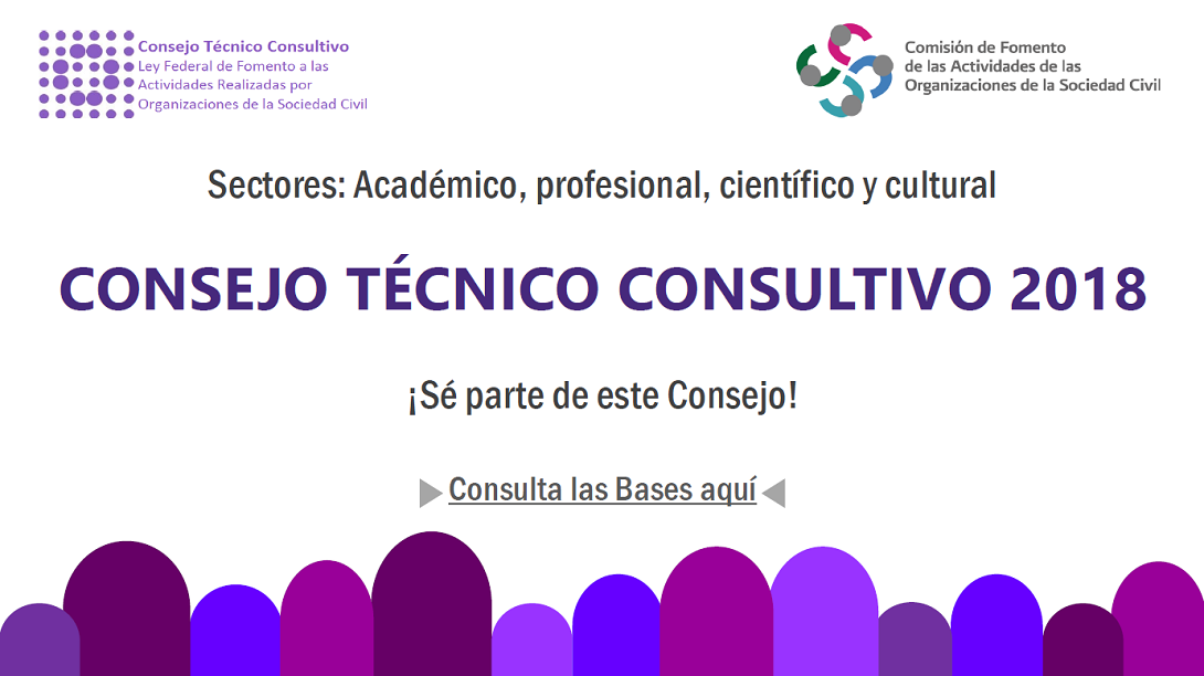 Banner sobre la Convocatoria 2018 para formar parte Consejo Técnico Consultivo.
