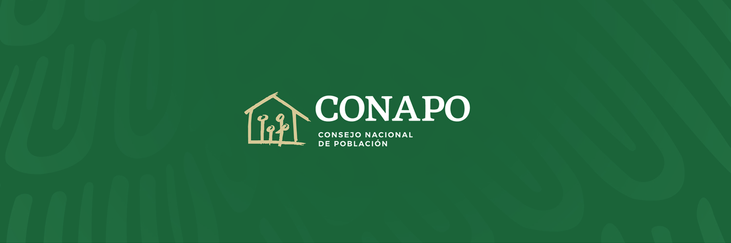 Logotipo Consejo Nacional de Población sobre fondo verde